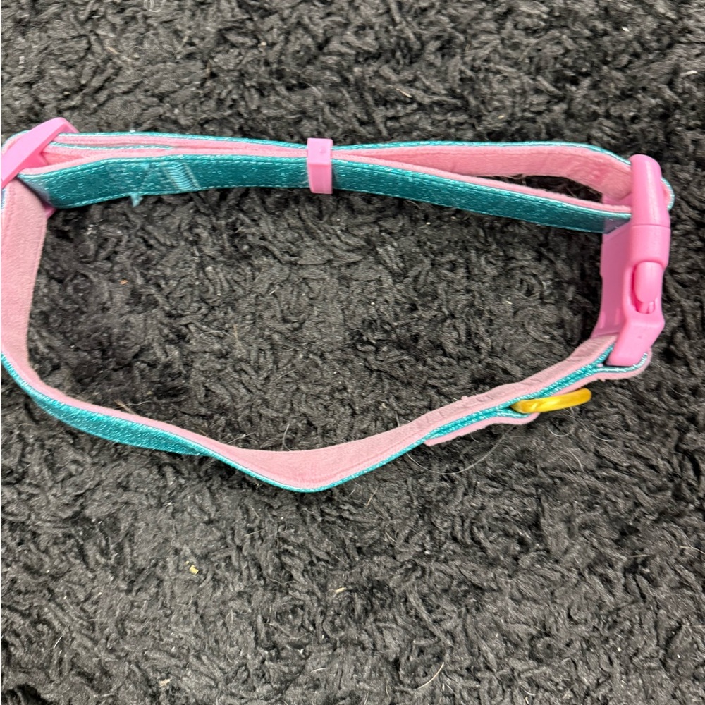 Pink and Teal large dog collar